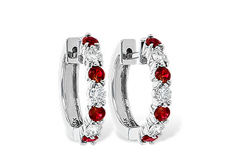 G037-39475: EARRINGS .64 RUBY 1.05 TGW